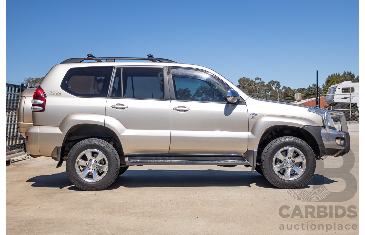 1/2008 Toyota Landcruiser Prado GXL (4x4) KDJ120R 07 UPGRADE 4d Wagon Gold Turbo Diesel 3.0L -8 Seats
