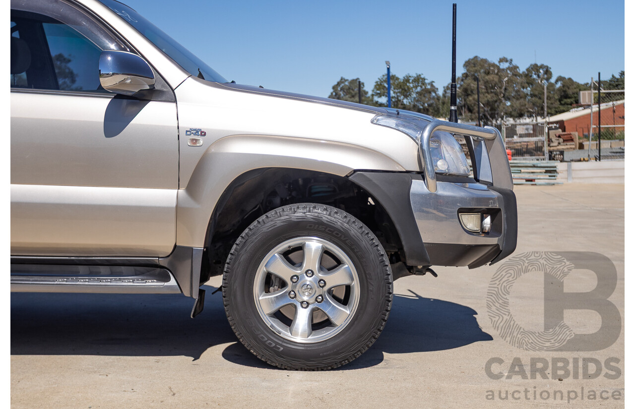 1/2008 Toyota Landcruiser Prado GXL (4x4) KDJ120R 07 UPGRADE 4d Wagon Gold Turbo Diesel 3.0L -8 Seats