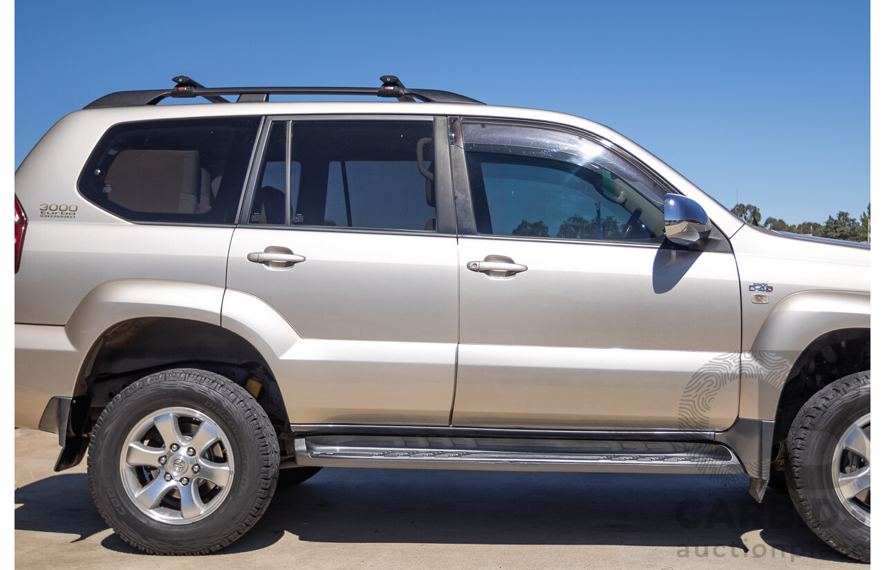 1/2008 Toyota Landcruiser Prado GXL (4x4) KDJ120R 07 UPGRADE 4d Wagon Gold Turbo Diesel 3.0L -8 Seats