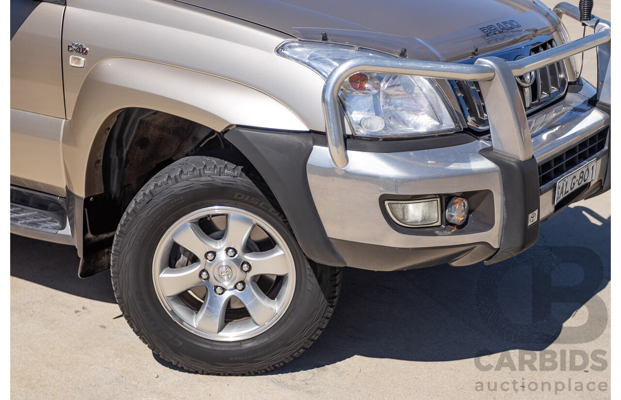 1/2008 Toyota Landcruiser Prado GXL (4x4) KDJ120R 07 UPGRADE 4d Wagon Gold Turbo Diesel 3.0L -8 Seats