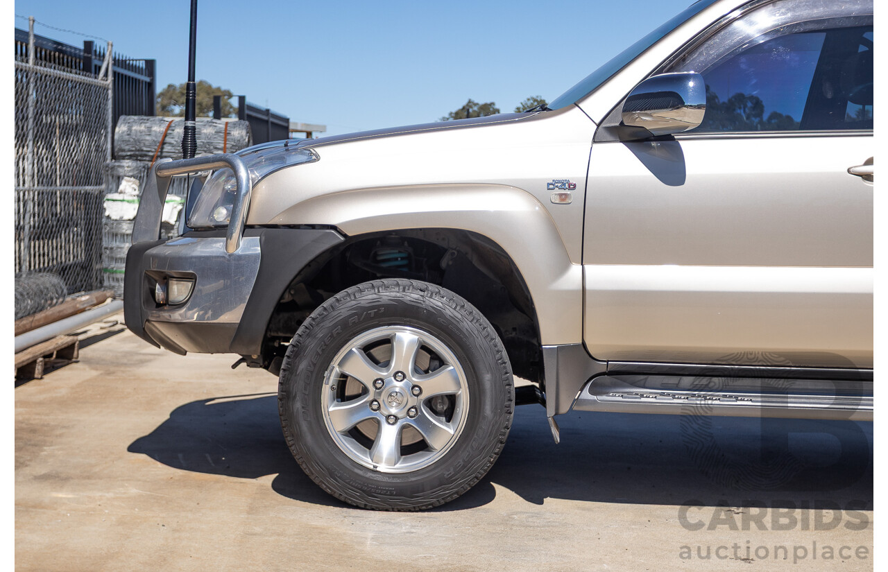 1/2008 Toyota Landcruiser Prado GXL (4x4) KDJ120R 07 UPGRADE 4d Wagon Gold Turbo Diesel 3.0L -8 Seats
