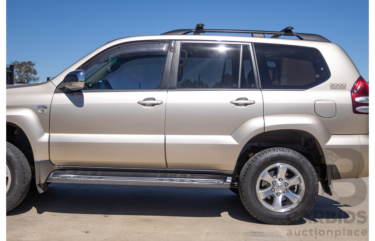 1/2008 Toyota Landcruiser Prado GXL (4x4) KDJ120R 07 UPGRADE 4d Wagon Gold Turbo Diesel 3.0L -8 Seats