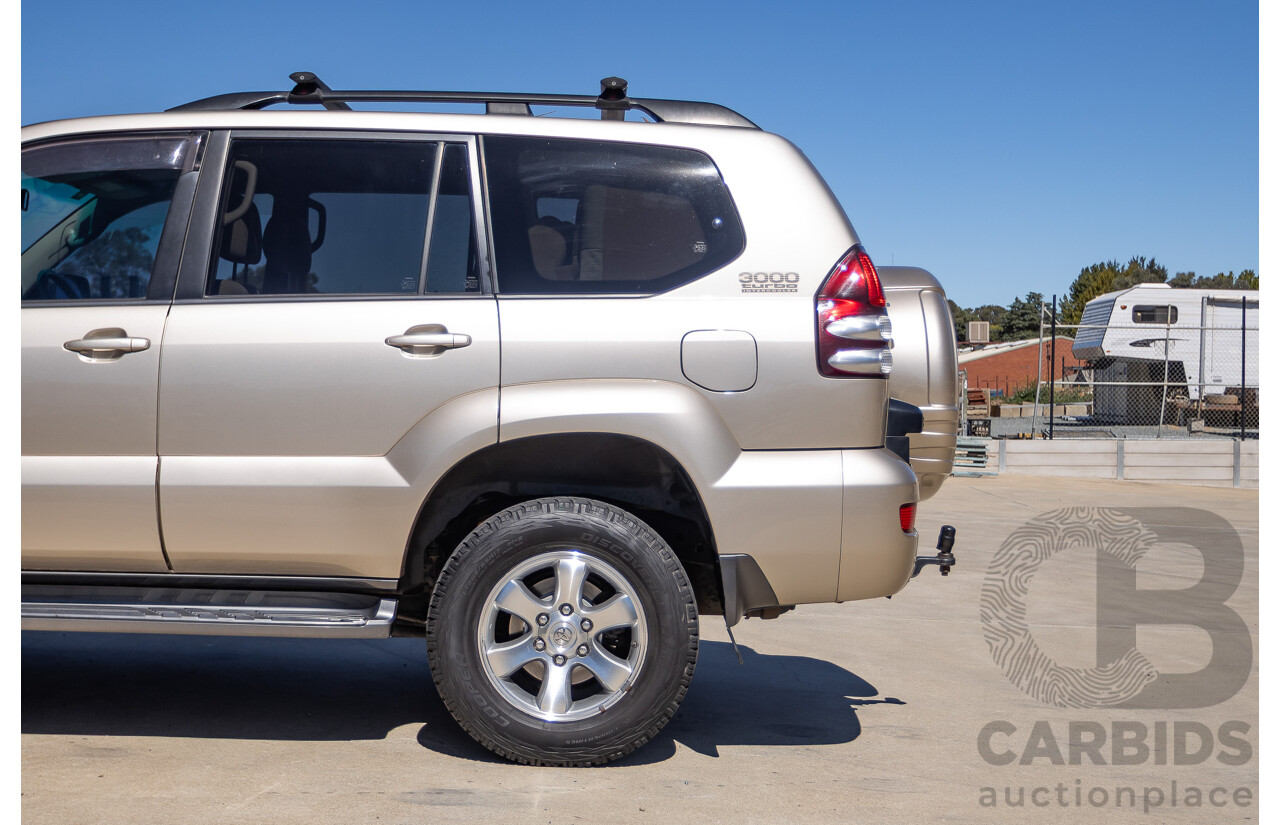 1/2008 Toyota Landcruiser Prado GXL (4x4) KDJ120R 07 UPGRADE 4d Wagon Gold Turbo Diesel 3.0L -8 Seats