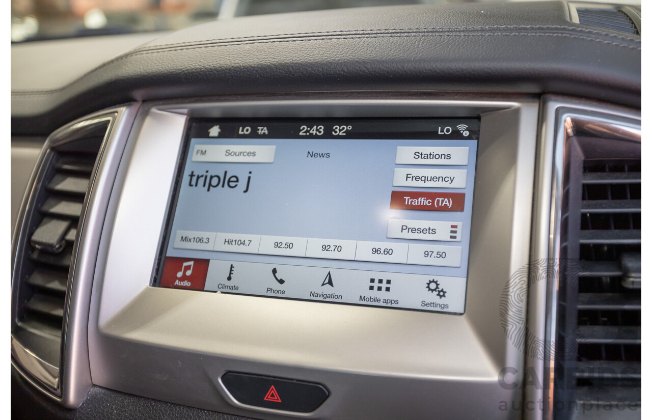 07/2018 Ford Everest Trend (4WD) UA II MY19 4D Wagon Diffused Silver Metallic Twin Turbo Diesel 2.0L - 7 Seats