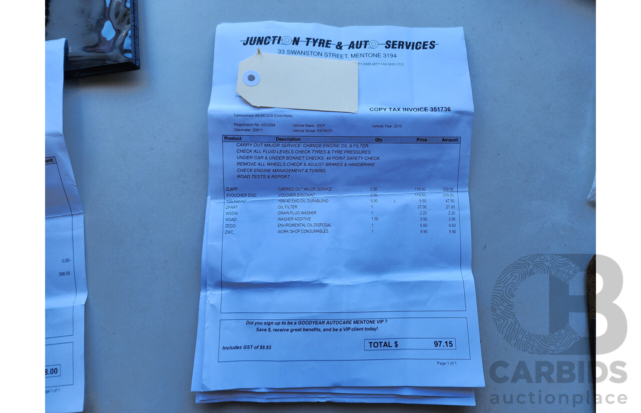 2/2010 Jeep Patriot Sport MK 4d Wagon Black 2.4L