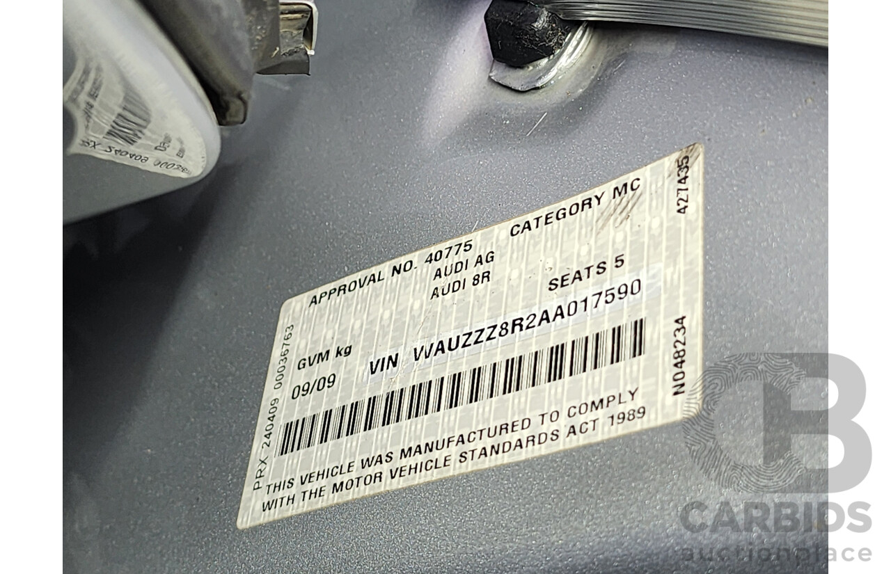 9/2009 Audi Q5 2.0 TDI Quattro 8R 4d Wagon Silver 2.0L