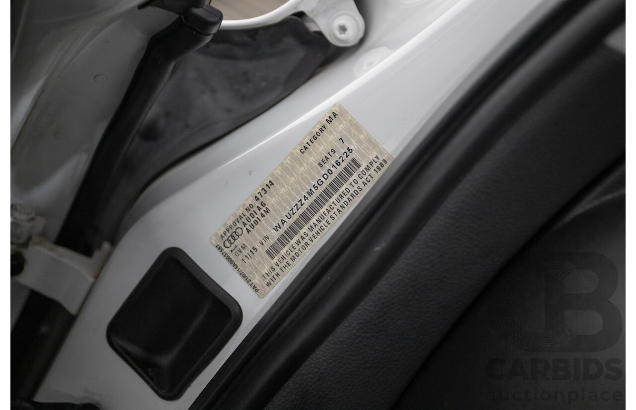 11/2015 Audi Q7 3.0 TDI Quattro (AWD) 4M 4D Wagon Pure White (200kW) Turbo Diesel 3.0L - 7 Seats