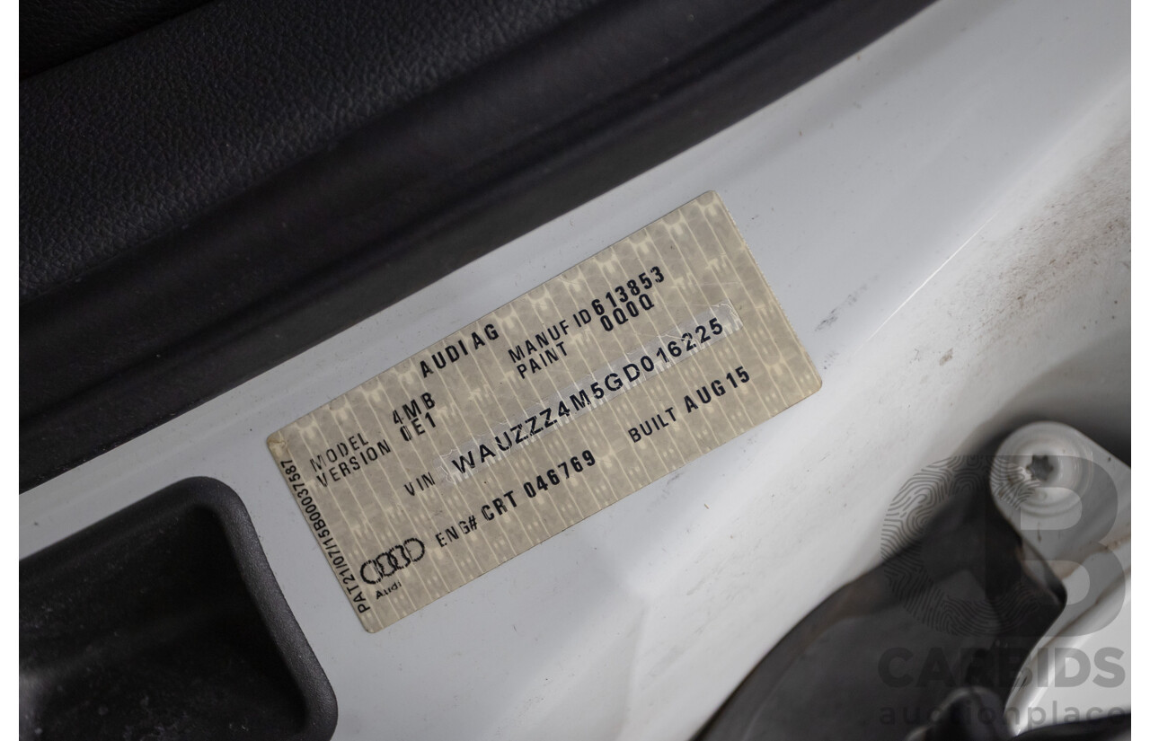 11/2015 Audi Q7 3.0 TDI Quattro (AWD) 4M 4D Wagon Pure White (200kW) Turbo Diesel 3.0L - 7 Seats