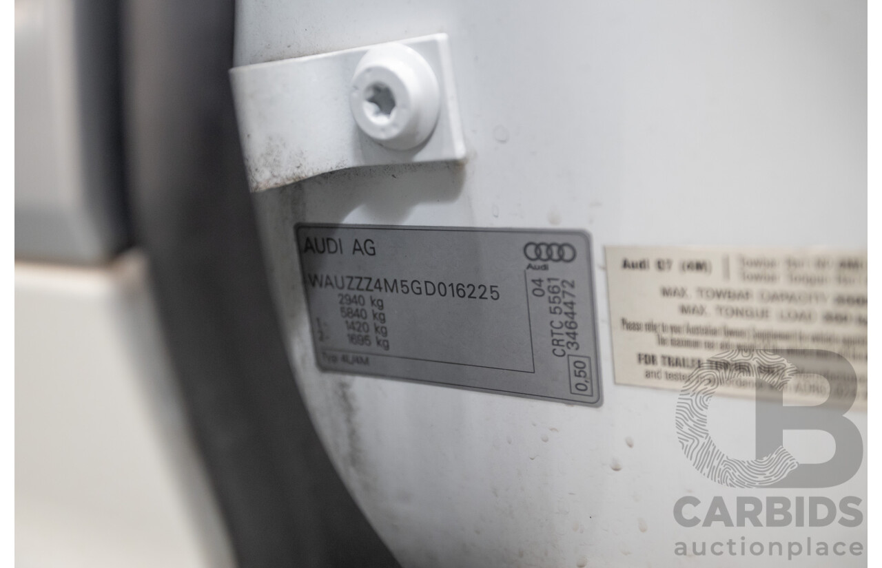 11/2015 Audi Q7 3.0 TDI Quattro (AWD) 4M 4D Wagon Pure White (200kW) Turbo Diesel 3.0L - 7 Seats