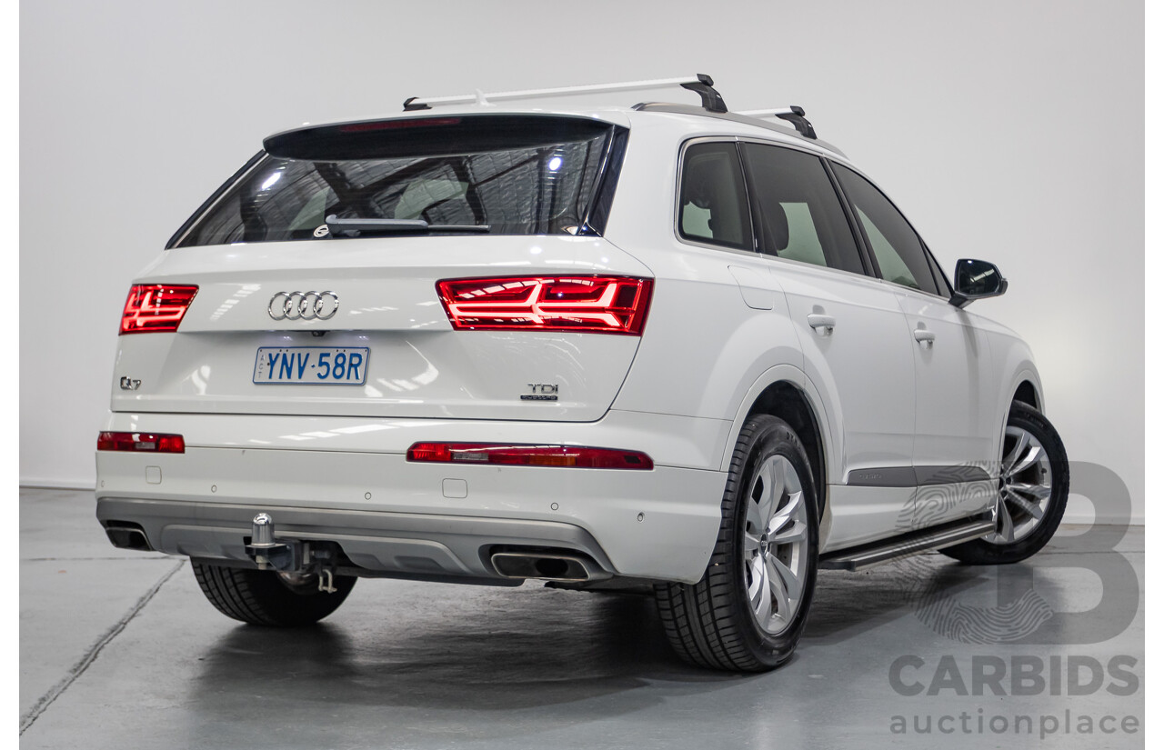 11/2015 Audi Q7 3.0 TDI Quattro (AWD) 4M 4D Wagon Pure White (200kW) Turbo Diesel 3.0L - 7 Seats