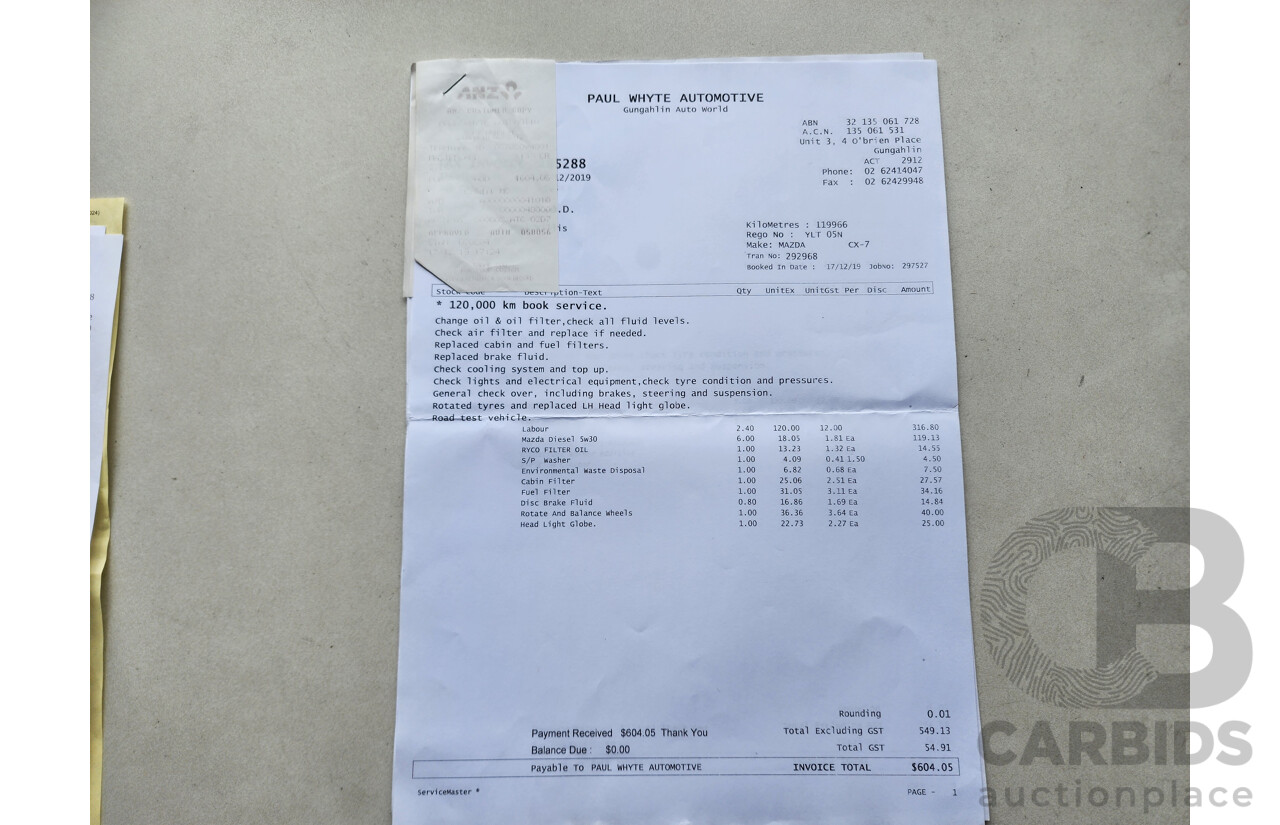 9/2011 Mazda Cx-7 Diesel Sports (4x4) ER MY10 4d Wagon Black 2.2L