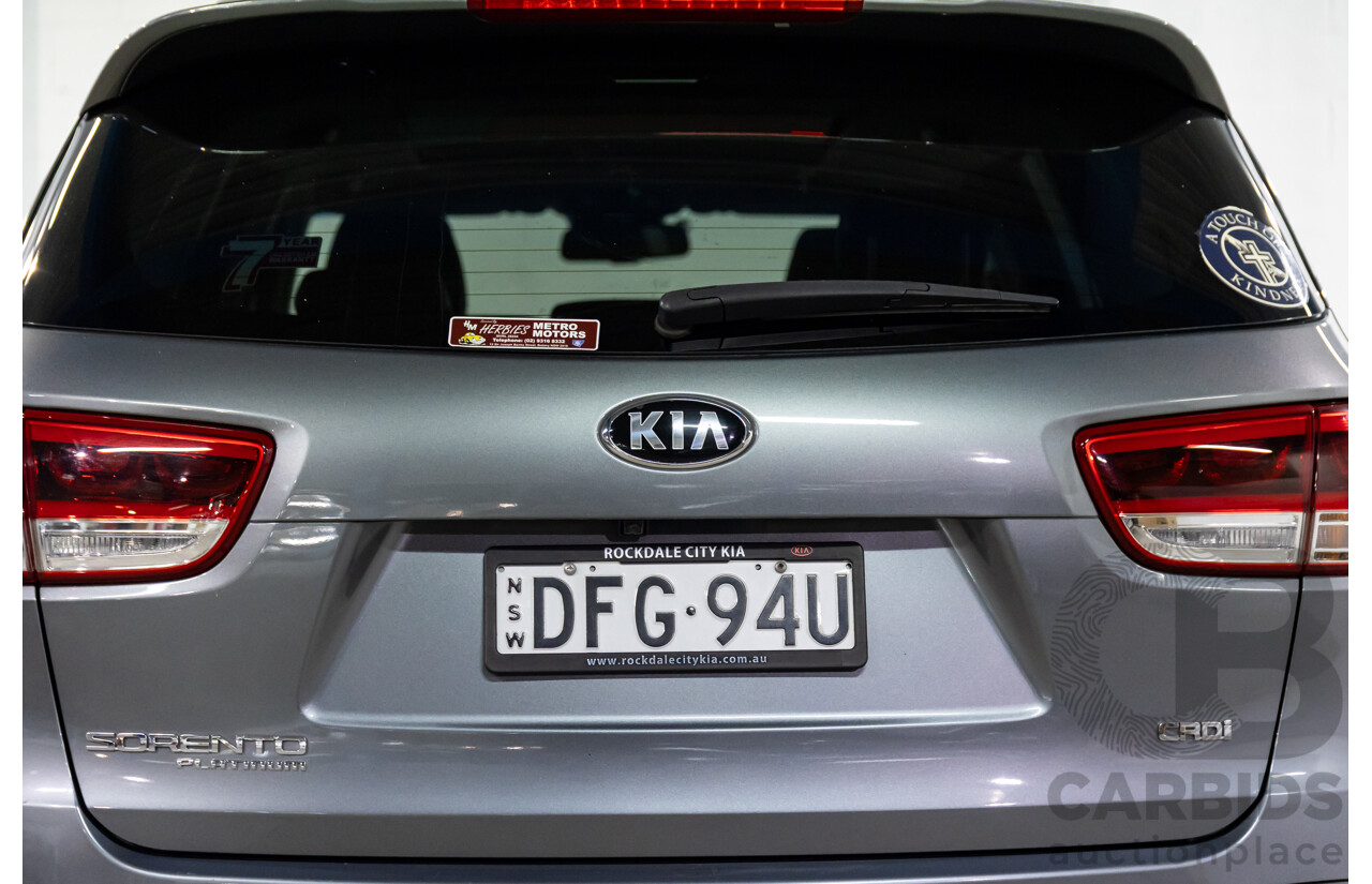 04/2016 Kia Sorento Platinum (AWD) UM MY16 4d Wagon Graphite Steel Metallic Turbo Diesel 2.2L