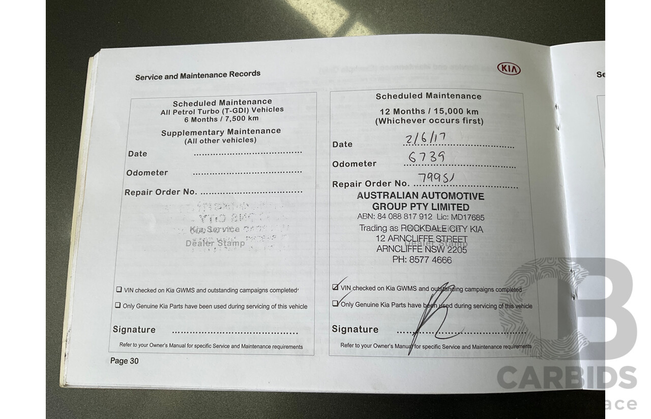 04/2016 Kia Sorento Platinum (AWD) UM MY16 4d Wagon Graphite Steel Metallic Turbo Diesel 2.2L