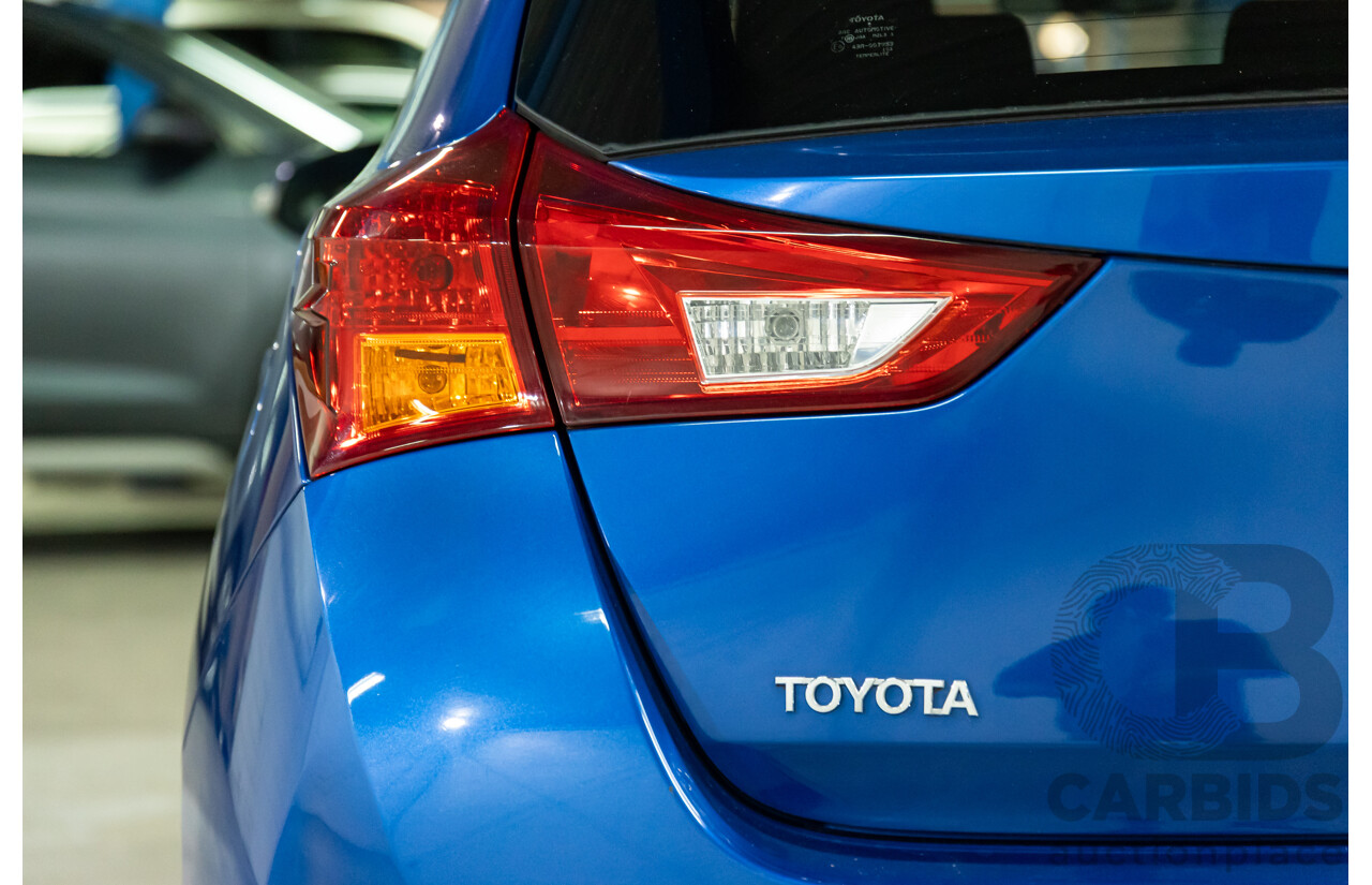 01/2015 Toyota Corolla ASCENT SPORT FWD ZRE182R 5D Hatchback Blue Streak Metallic 1.8L