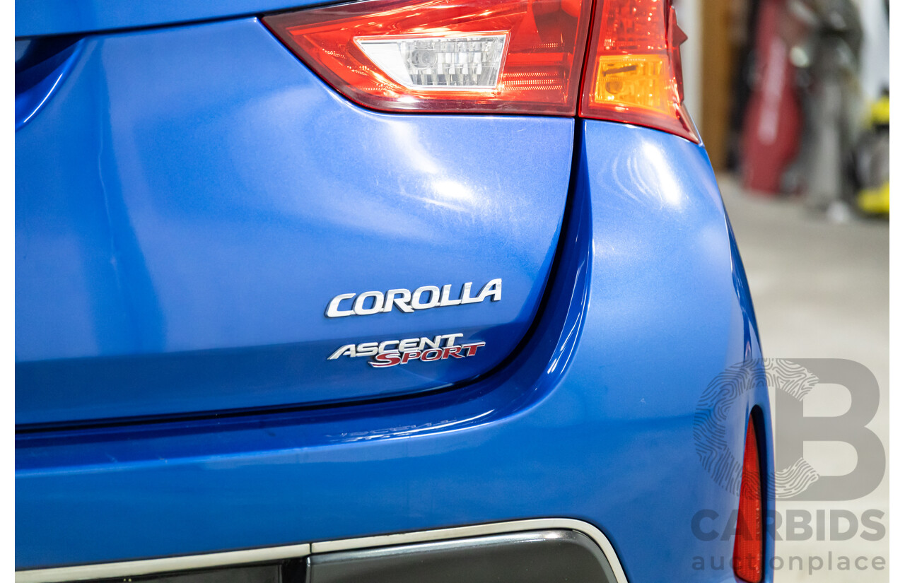 01/2015 Toyota Corolla ASCENT SPORT FWD ZRE182R 5D Hatchback Blue Streak Metallic 1.8L