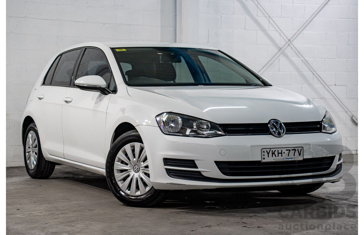 05/2016 Volkswagen Golf 92 TSI (FWD) AU MY16 5d Hatchback Pure White Turbo 1.4L