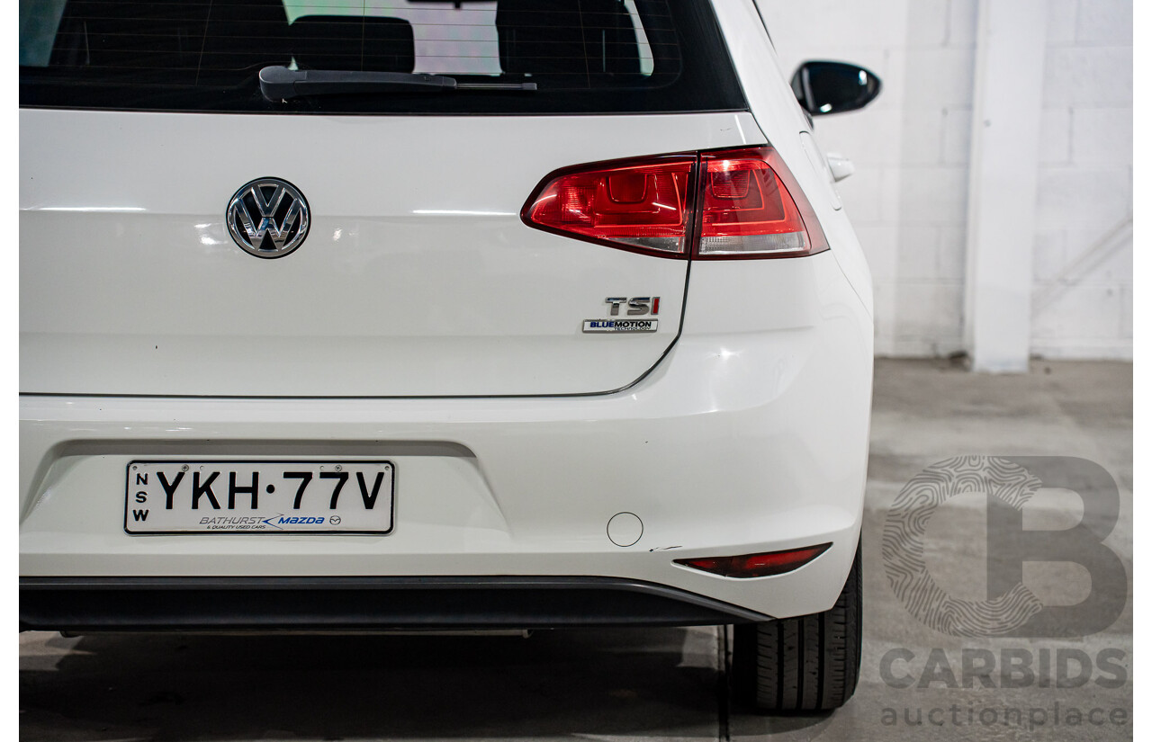 05/2016 Volkswagen Golf 92 TSI (FWD) AU MY16 5d Hatchback Pure White Turbo 1.4L