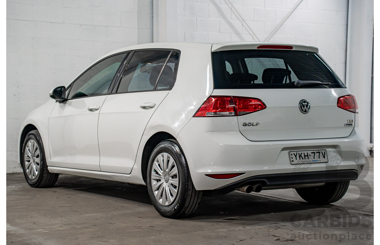 05/2016 Volkswagen Golf 92 TSI (FWD) AU MY16 5d Hatchback Pure White Turbo 1.4L