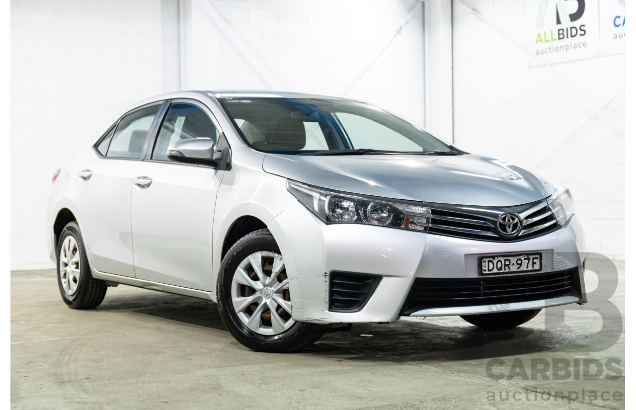 09/2016 Toyota Corolla Ascent (FWD) ZRE172R 4d Sedan Classic Silver Metallic 1.8L