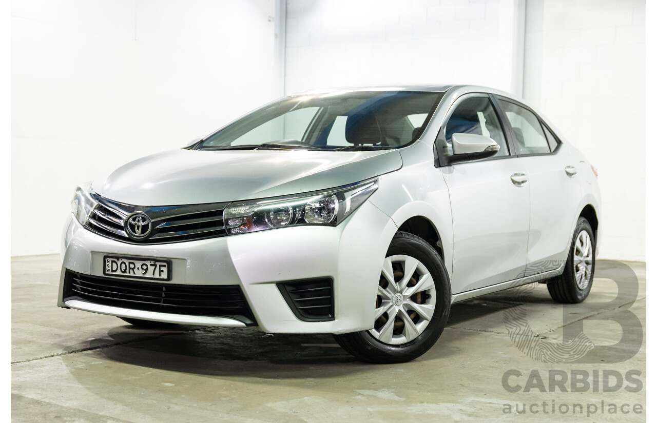 09/2016 Toyota Corolla Ascent (FWD) ZRE172R 4d Sedan Classic Silver Metallic 1.8L