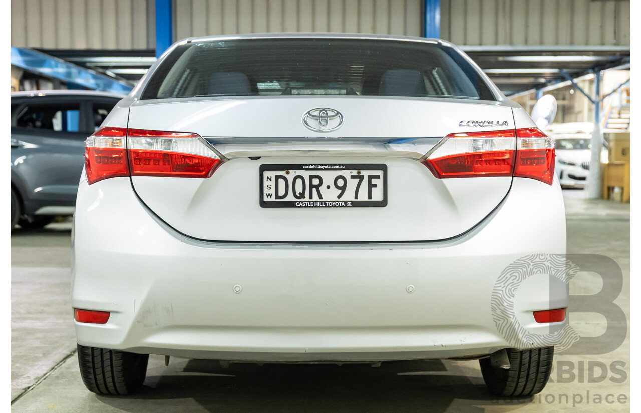 09/2016 Toyota Corolla Ascent (FWD) ZRE172R 4d Sedan Classic Silver Metallic 1.8L