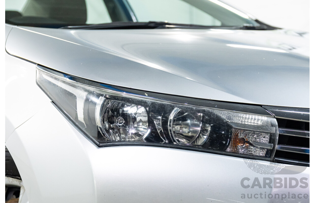 09/2016 Toyota Corolla Ascent (FWD) ZRE172R 4d Sedan Classic Silver Metallic 1.8L