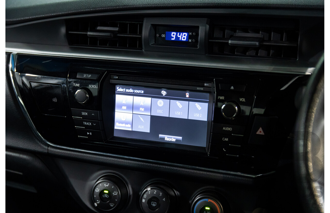 09/2016 Toyota Corolla Ascent (FWD) ZRE172R 4d Sedan Classic Silver Metallic 1.8L