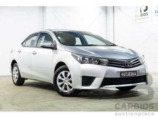 09/2016 Toyota Corolla Ascent (FWD) ZRE172R 4d Sedan Classic Silver Metallic 1.8L