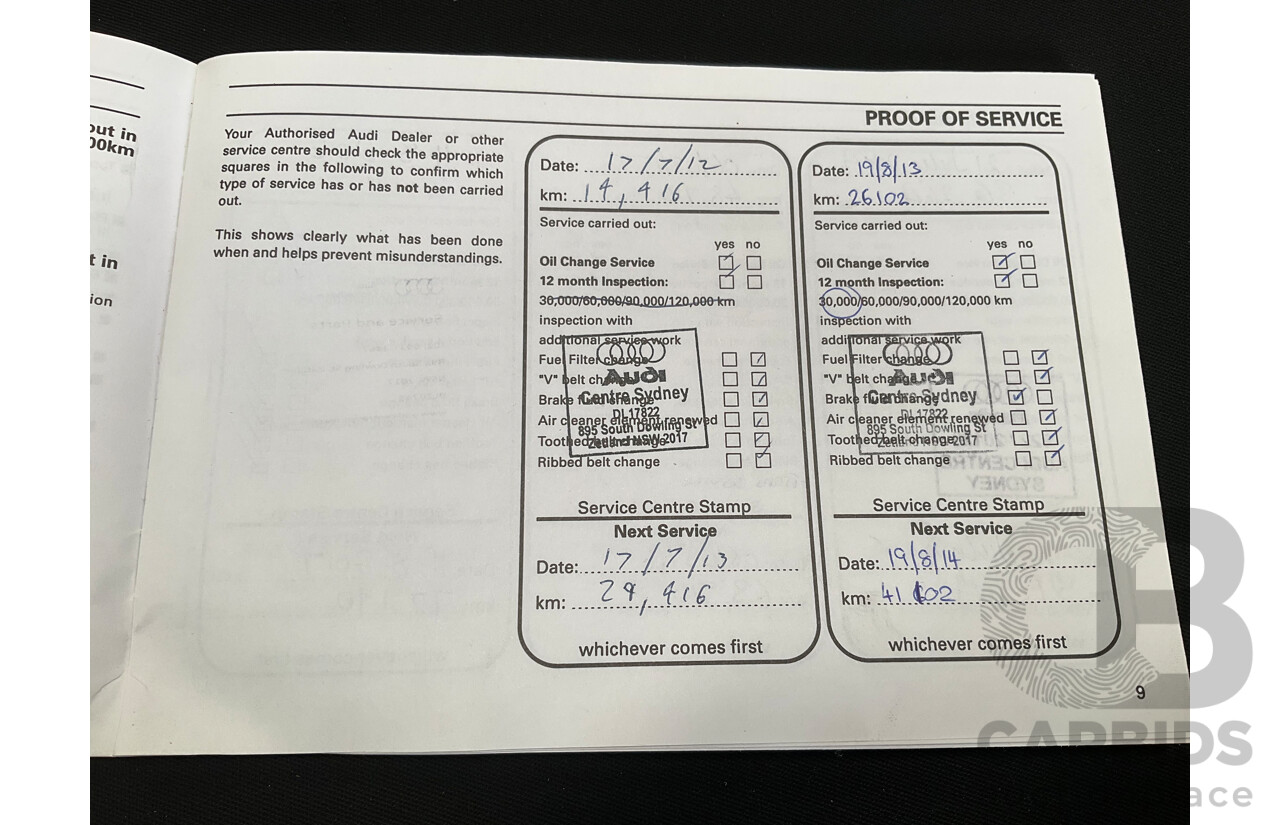 12/2010 Audi A5 2.0 TFSI 8T 2d Cabriolet Ibis White Turbo 2.0L