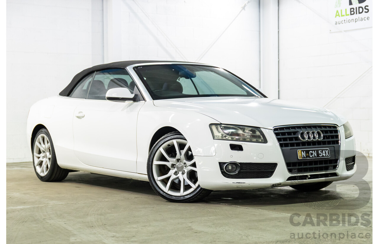 12/2010 Audi A5 2.0 TFSI 8T 2d Cabriolet Ibis White Turbo 2.0L