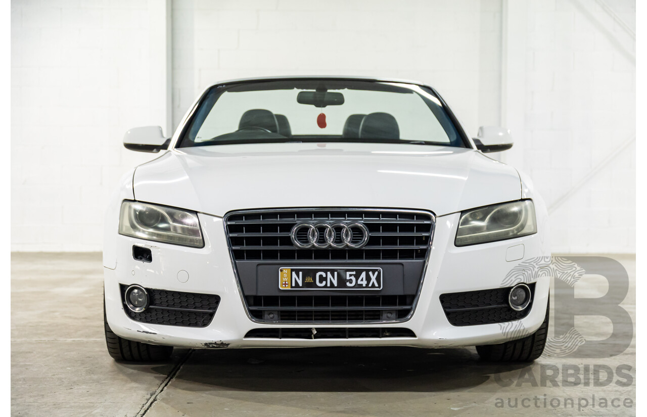 12/2010 Audi A5 2.0 TFSI 8T 2d Cabriolet Ibis White Turbo 2.0L