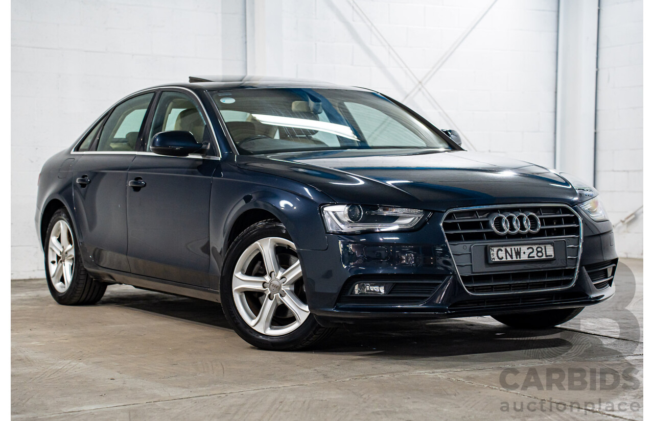 5/2013 Audi A4 1.8 TFSI B8 (8K) MY13 4d Sedan Moonlight Blue Metallic Turbo 1.8L