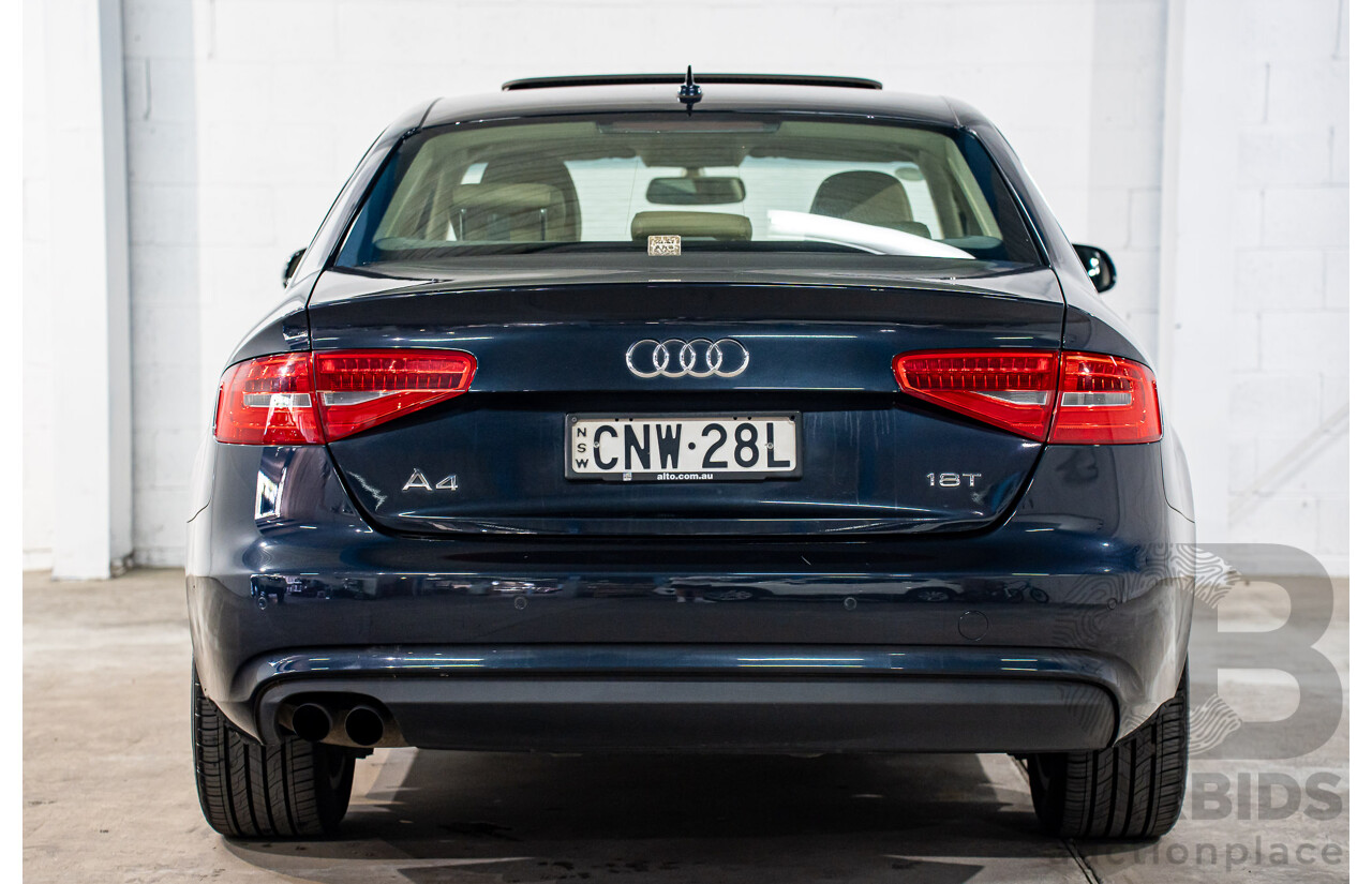 5/2013 Audi A4 1.8 TFSI B8 (8K) MY13 4d Sedan Moonlight Blue Metallic Turbo 1.8L