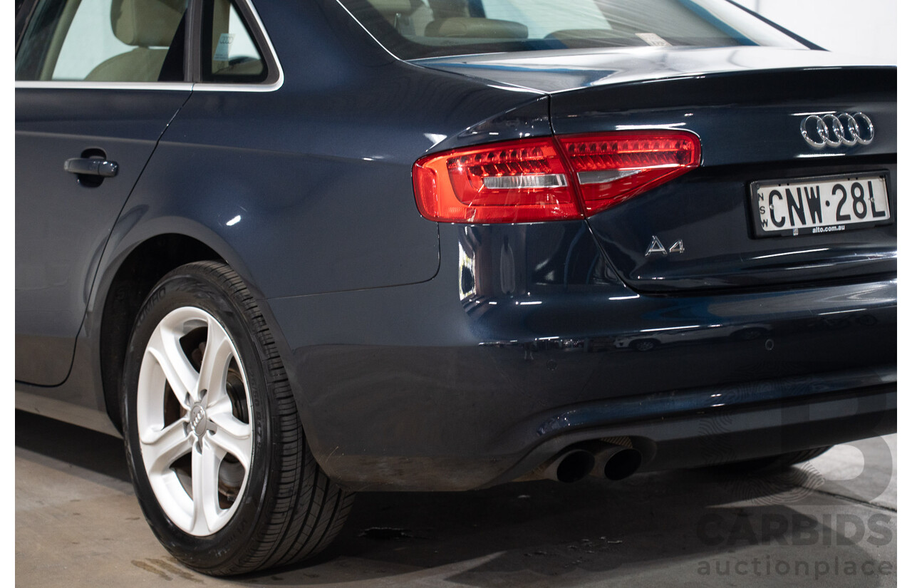 5/2013 Audi A4 1.8 TFSI B8 (8K) MY13 4d Sedan Moonlight Blue Metallic Turbo 1.8L