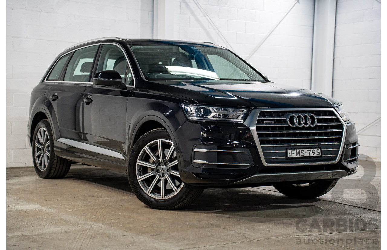 11/2017 Audi Q7 3.0 TDI Quattro (160kW AWD) 4M MY18 4d Wagon Orca Black Metallic Turbo Diesel V6 3.0L