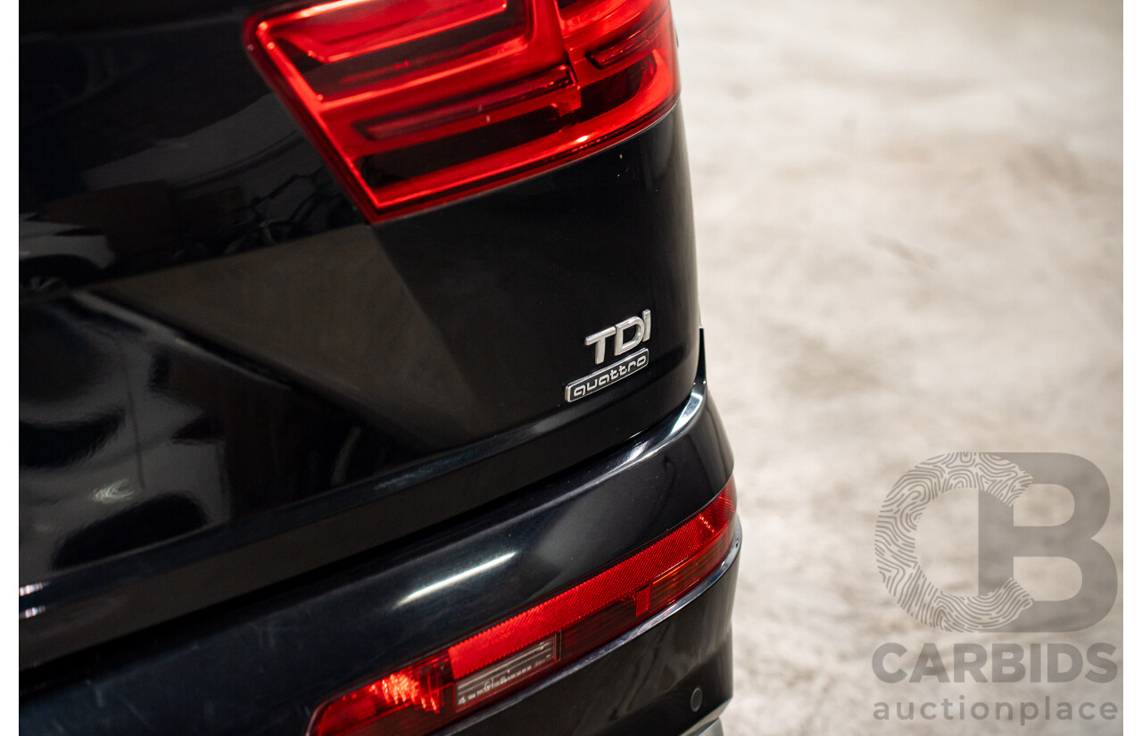 11/2017 Audi Q7 3.0 TDI Quattro (160kW AWD) 4M MY18 4d Wagon Orca Black Metallic Turbo Diesel V6 3.0L