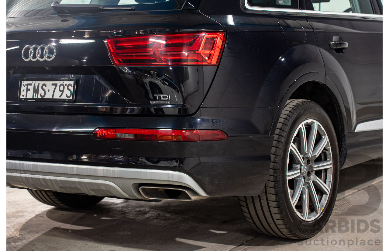 11/2017 Audi Q7 3.0 TDI Quattro (160kW AWD) 4M MY18 4d Wagon Orca Black Metallic Turbo Diesel V6 3.0L