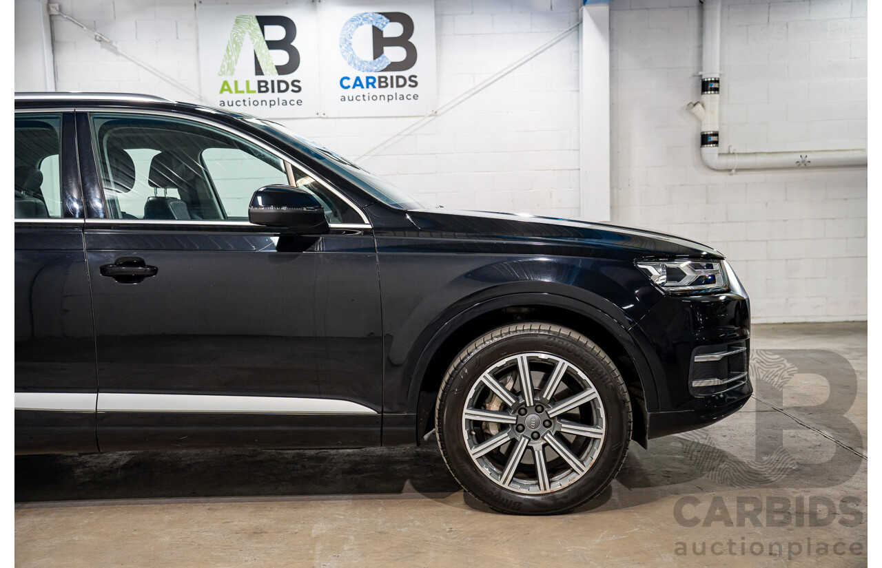 11/2017 Audi Q7 3.0 TDI Quattro (160kW AWD) 4M MY18 4d Wagon Orca Black Metallic Turbo Diesel V6 3.0L