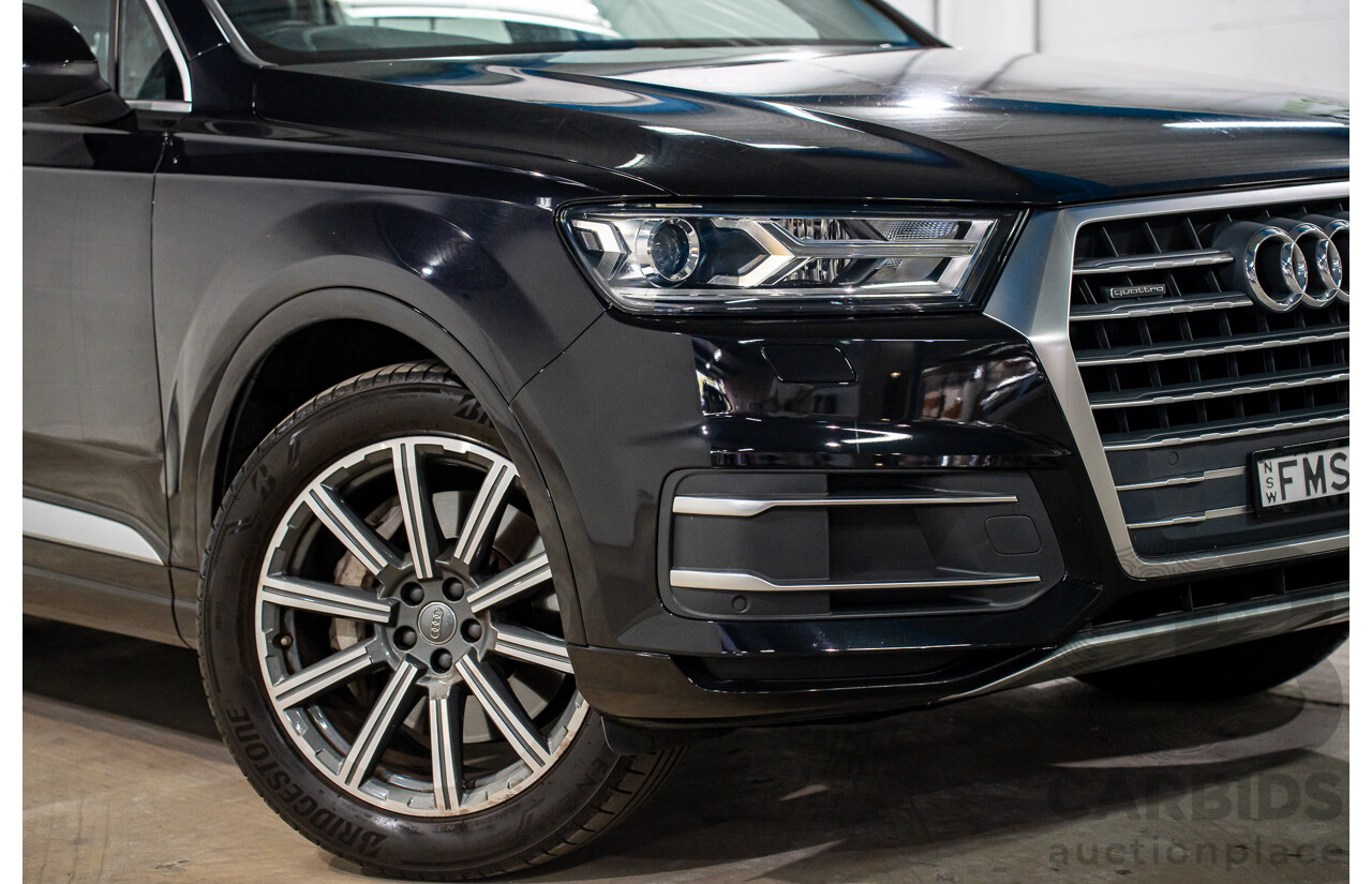 11/2017 Audi Q7 3.0 TDI Quattro (160kW AWD) 4M MY18 4d Wagon Orca Black Metallic Turbo Diesel V6 3.0L