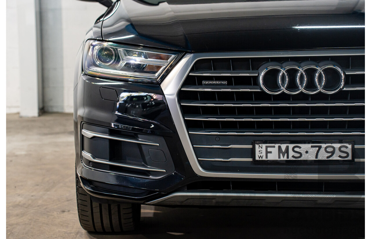 11/2017 Audi Q7 3.0 TDI Quattro (160kW AWD) 4M MY18 4d Wagon Orca Black Metallic Turbo Diesel V6 3.0L