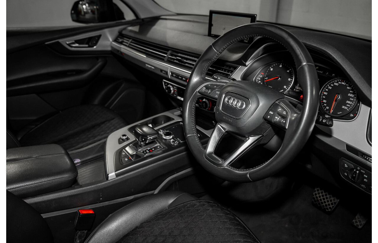 11/2017 Audi Q7 3.0 TDI Quattro (160kW AWD) 4M MY18 4d Wagon Orca Black Metallic Turbo Diesel V6 3.0L