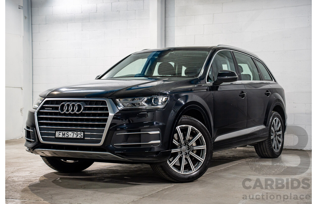 11/2017 Audi Q7 3.0 TDI Quattro (160kW AWD) 4M MY18 4d Wagon Orca Black Metallic Turbo Diesel V6 3.0L