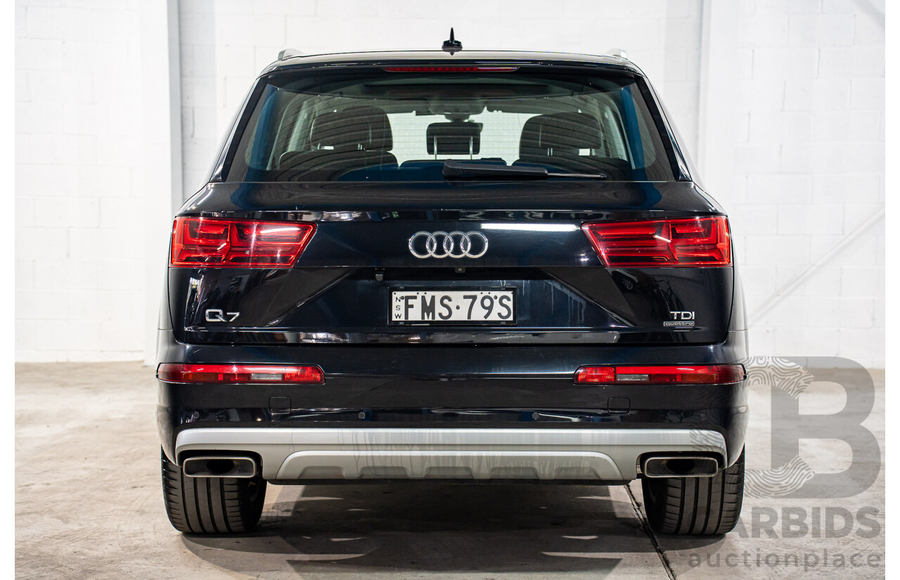 11/2017 Audi Q7 3.0 TDI Quattro (160kW AWD) 4M MY18 4d Wagon Orca Black Metallic Turbo Diesel V6 3.0L