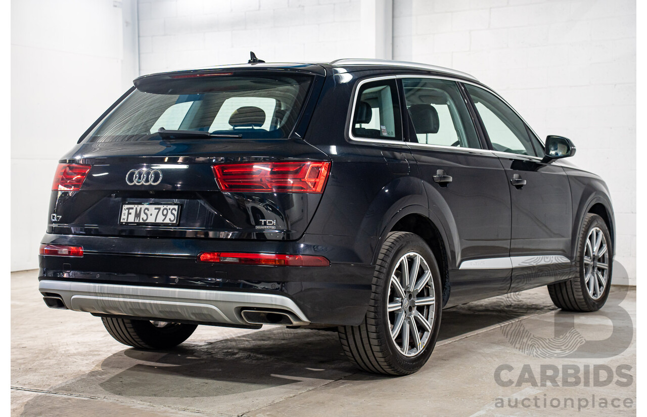 11/2017 Audi Q7 3.0 TDI Quattro (160kW AWD) 4M MY18 4d Wagon Orca Black Metallic Turbo Diesel V6 3.0L