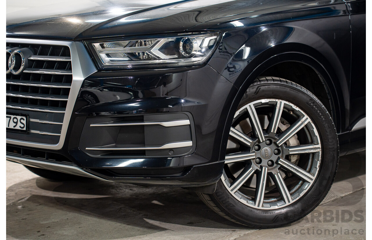 11/2017 Audi Q7 3.0 TDI Quattro (160kW AWD) 4M MY18 4d Wagon Orca Black Metallic Turbo Diesel V6 3.0L