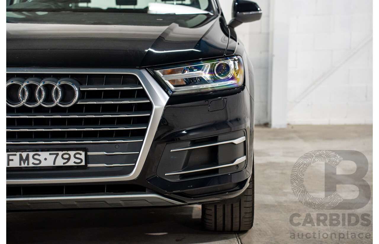 11/2017 Audi Q7 3.0 TDI Quattro (160kW AWD) 4M MY18 4d Wagon Orca Black Metallic Turbo Diesel V6 3.0L