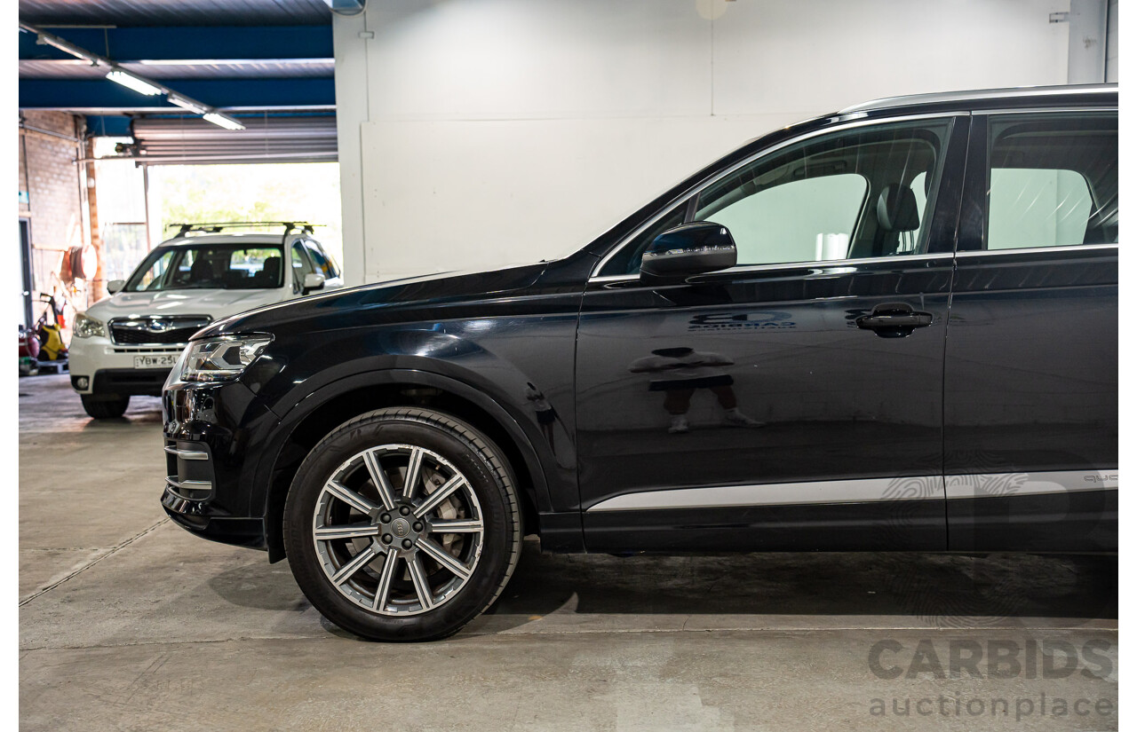 11/2017 Audi Q7 3.0 TDI Quattro (160kW AWD) 4M MY18 4d Wagon Orca Black Metallic Turbo Diesel V6 3.0L
