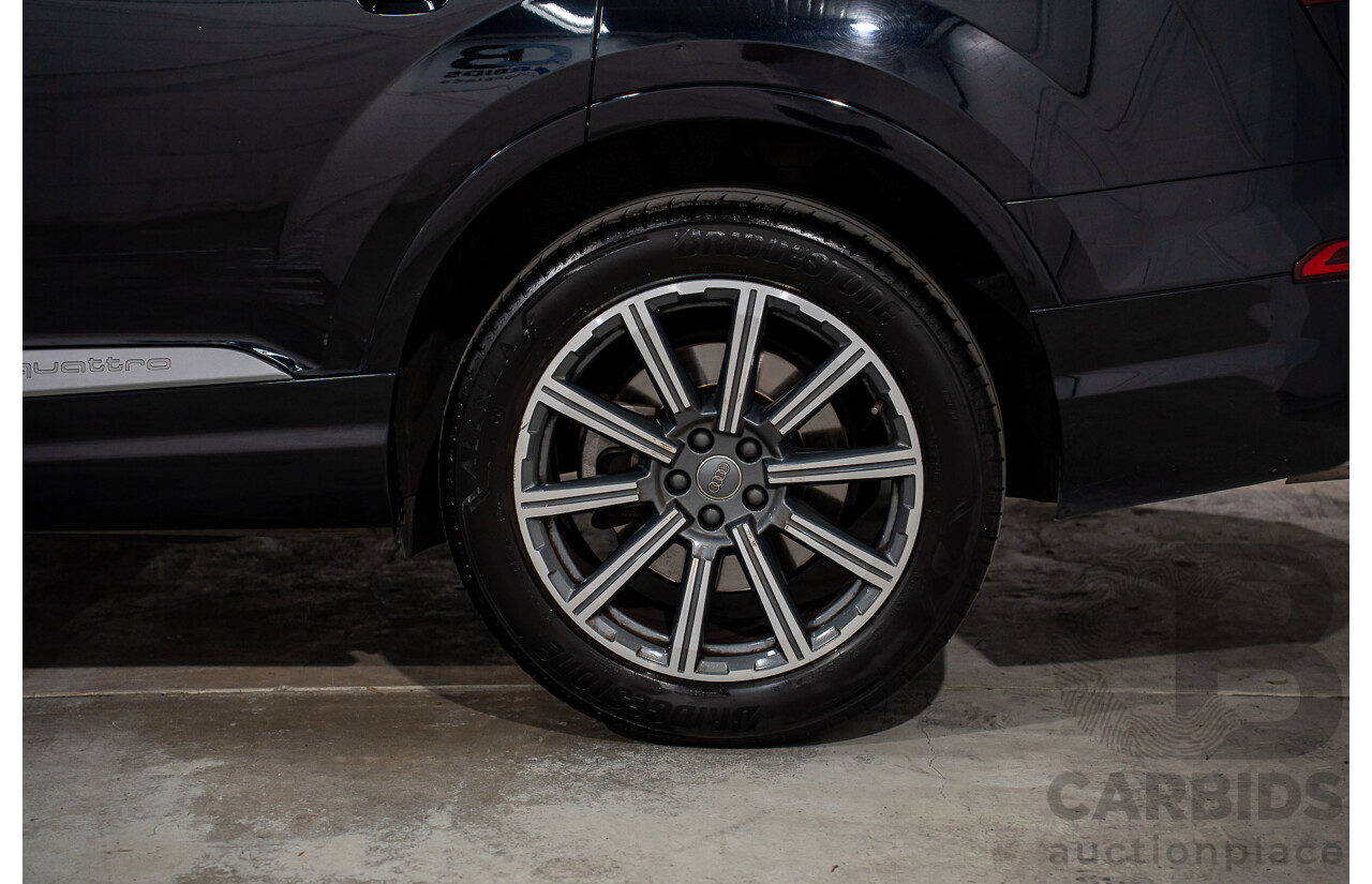 11/2017 Audi Q7 3.0 TDI Quattro (160kW AWD) 4M MY18 4d Wagon Orca Black Metallic Turbo Diesel V6 3.0L