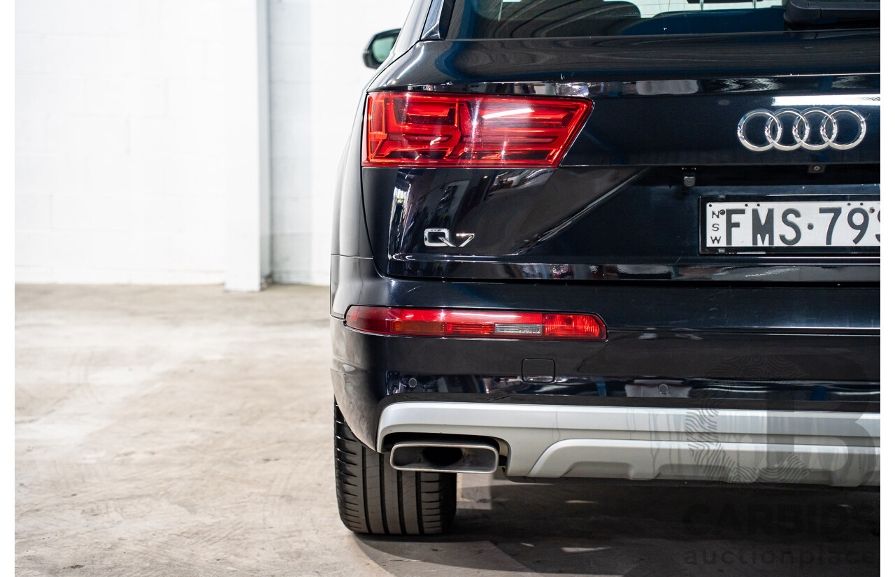 11/2017 Audi Q7 3.0 TDI Quattro (160kW AWD) 4M MY18 4d Wagon Orca Black Metallic Turbo Diesel V6 3.0L