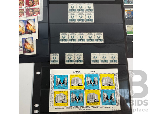 Australian Mint and Cancelled Stamps Including Predecimal, ANPEX 1972 Minisheet, South Australia Eight Cent Duty Stamps